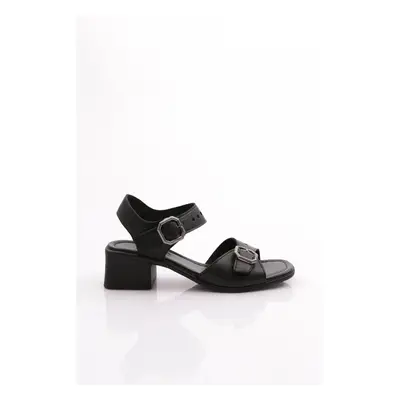 DGN Women's Sandals Genuine Leather Black