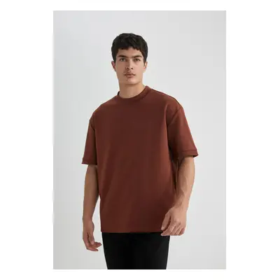 DEFACTO Oversize Fit Crew Neck Short Sleeve Basic Heavyweight Fabric T-Shirt