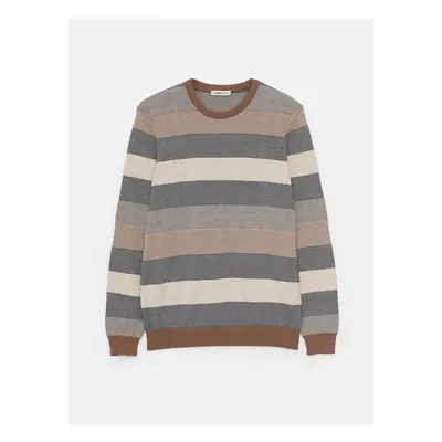 LC Waikiki Crew Neck Long Sleeve Striped Men's Knitwear Sweater