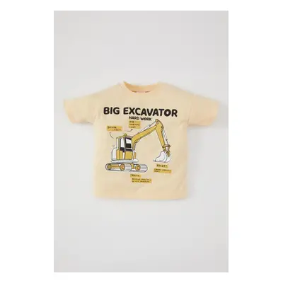 DEFACTO Baby Boy Crew Neck Vehicle Printed Short Sleeve T-Shirt