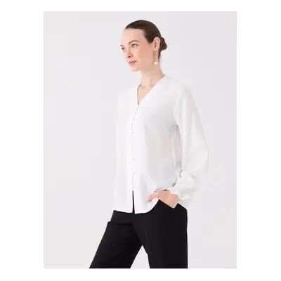 LC Waikiki V-Neck Plain Long Sleeve Women's Blouse