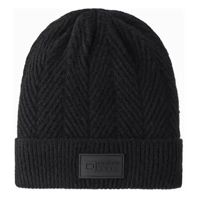 Ombre Men's knitted sweater-knit cap with patch - black