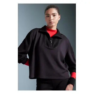 DEFACTO Fit Oversize Wide Mold Stand Collar Modal Sports Sweatshirt