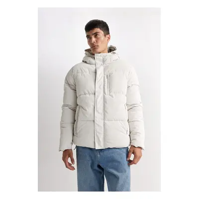 DEFACTO Water Repellent Puffer Jacket with Hood and Zipper and Pocket