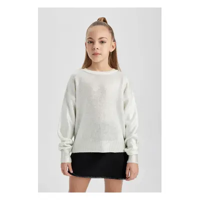 DEFACTO Girl's Crew Neck Knitwear Sweater