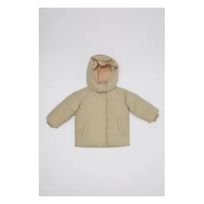 DEFACTO Baby Girl Hooded Water Repellent Soft Furry Coat