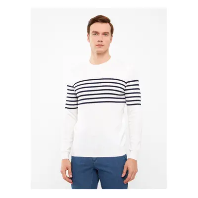 LC Waikiki Crew Neck Long Sleeve Striped Men's Knitwear Sweater