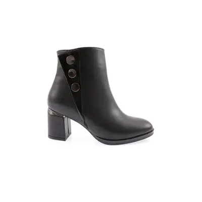 DGN Women's Row Buckle Side Zipper Heeled Boots