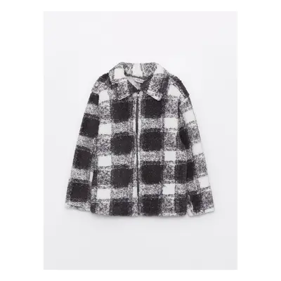 LC Waikiki Lcwk Comfortable Plaid Plush Oversized Shirt Jacket