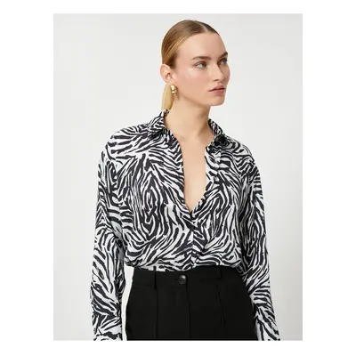 Koton Women's Leopard Patterned Shirt