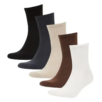 DEFACTO Men's Comfortable Elastic 5-Pack Cotton Ankle Socks