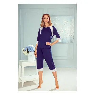 Eldar Woman's Pyjamas Tina Navy Blue/White