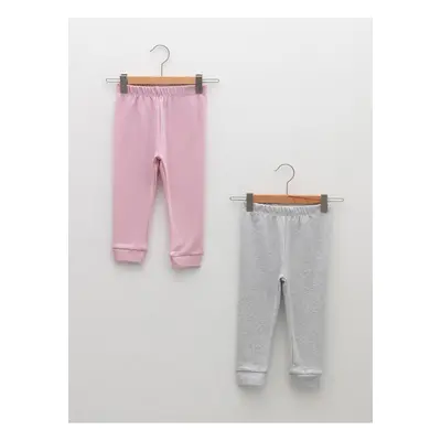 LC Waikiki Lw - Basic Baby Girl Pajama Bottom 2-Pack with Elastic Waistband