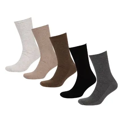 DEFACTO Men's Comfortable Elastic 5-Pack Cotton Long Socks