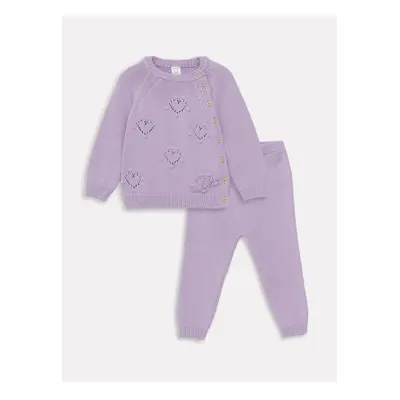 LC Waikiki Crew Neck Baby Girl Knitwear Sweater and Trousers Set of