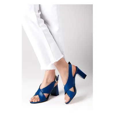 Mio Gusto Mia Women's Sax-Blue Heeled Sandals