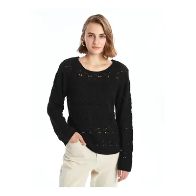 LC Waikiki Crew Neck Openwork Long Sleeve Women's Knitwear Sweater