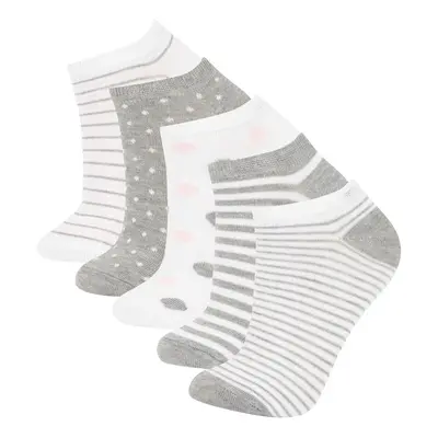 DEFACTO Women's 5-Piece Cotton Booties Socks