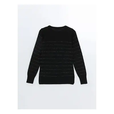 LC Waikiki LCWAIKIKI Basic Black Striped Crew Neck Striped Women's Knitwear Sweater