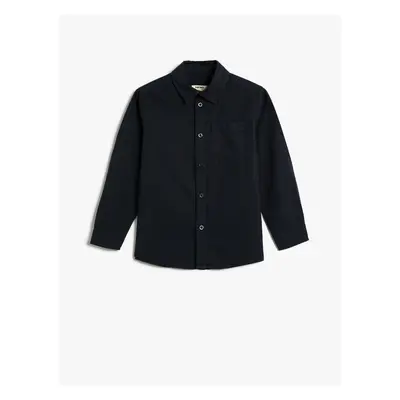 Koton Shirt Long Sleeve Pocket Detailed Classic Collar Cotton