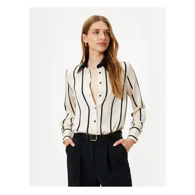 Koton Long Sleeve Shirt Color Contrast Classic Collar