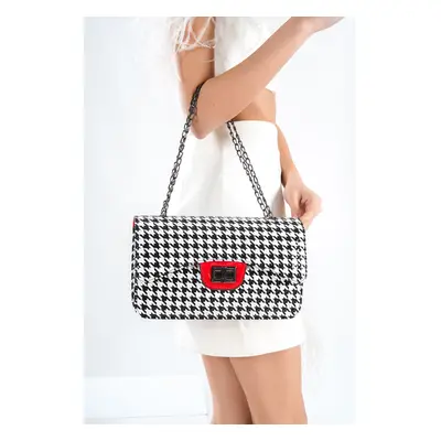 Capone Outfitters Parma Houndstooth Patterned Women's Shoulder Bag