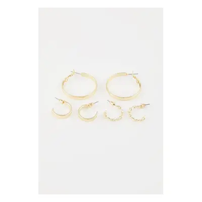 DEFACTO Woman's 3-Piece Gold Hoop Earrings