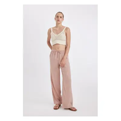 DEFACTO Trousers Wide Leg Double Pocket Normal Waist Standard Length