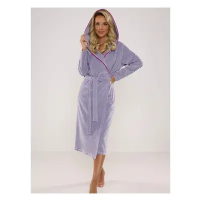 Bathrobe De Lafense Lydie long hooded melange light