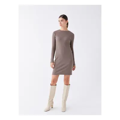 LC Waikiki Crew Neck Straight Long Sleeve Women's Dress