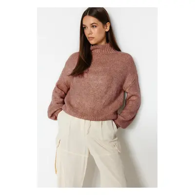 Trendyol Dusty Rose Soft Texture Thick Crew Neck Knitwear Sweater