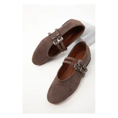 Soho Brown Suede Women's Ballerinas