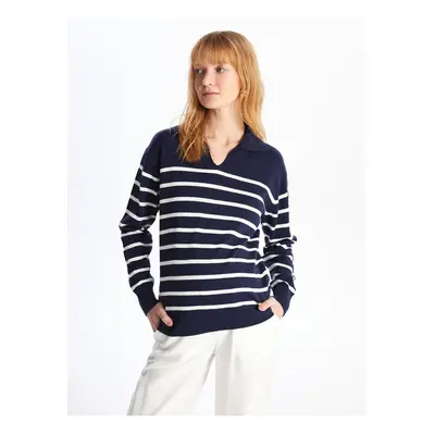 LC Waikiki Polo Neck Striped Long Sleeve Maternity Knitwear Sweater