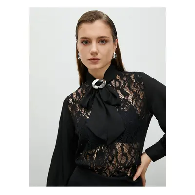 Koton Lace Blouse Neck Neck Balloon Sleeve