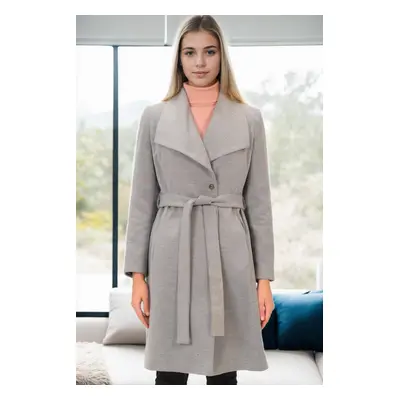 Z6639 DEWBERRY WOMEN'S COAT-GREY-2