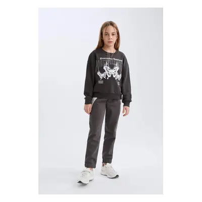 DEFACTO Girl's Elastic Waist Leg Jogger Sweatpants