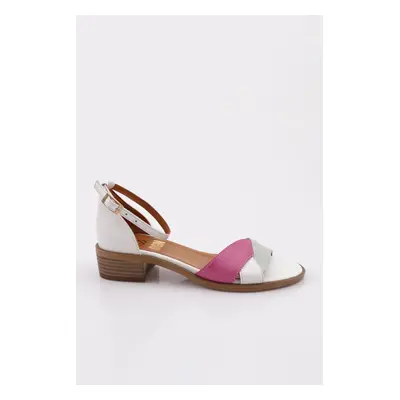 DGN Women's Low-Heeled Sandals with Ankle Straps.