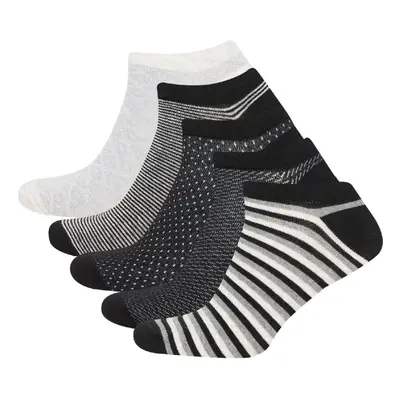 DEFACTO Men's 5-Piece Cotton Booties Socks