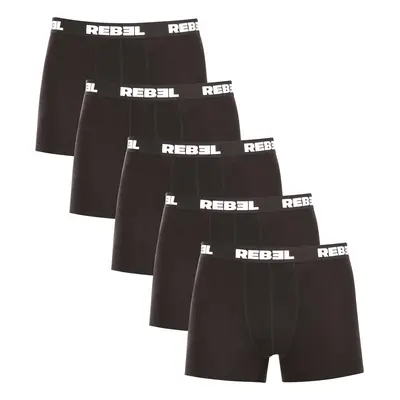 5PACK pánské boxerky Nedeto Rebel černé