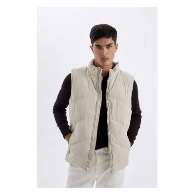 DEFACTO Stand Collar Quilted Puffer Vest with Zipper and Pocket