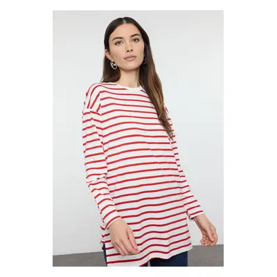 Trendyol Red Striped Knitted Tunic