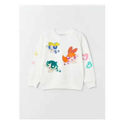 LC Waikiki Girls' Crew Neck Powerpuff Girls Printed Long Sleeve Sweatshirt