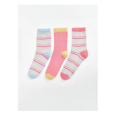 LC Waikiki 3-Piece Girls' Crew Neck Socks