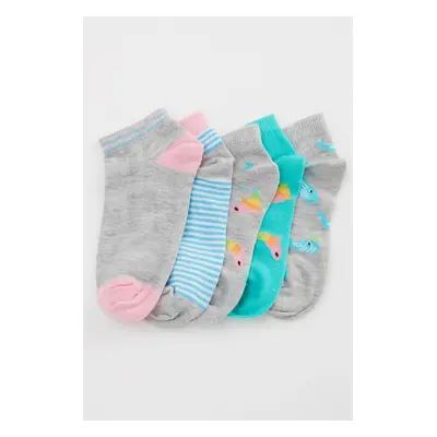 DEFACTO Girl's 5-Piece Cotton Booties Socks