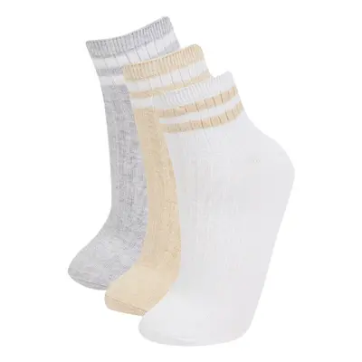 DEFACTO Girls 3-Pack Cotton Long Socks