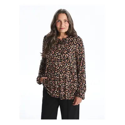 LC Waikiki LCW Lace-Up Collar Print Long Sleeve Women's Blouse