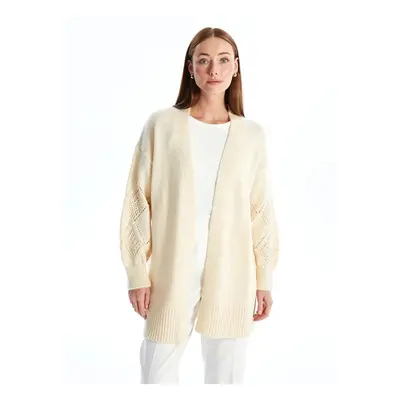 LC Waikiki LCWAIKIKI Basic Shawl Collar Self-Patterned Long Sleeve Women's Knitwear Cardigan