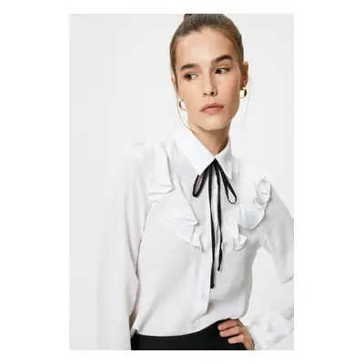 Koton Women's Off White Shirt