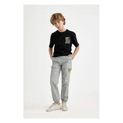 DEFACTO Boys Cargo Pocket Waist Tie Elastic Leg Jogger Parachute Pants