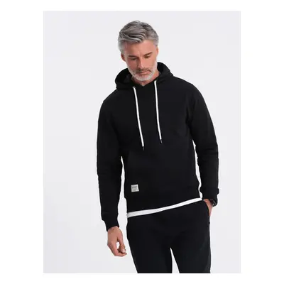 Ombre Men's kangaroo sweatshirt with hood - black